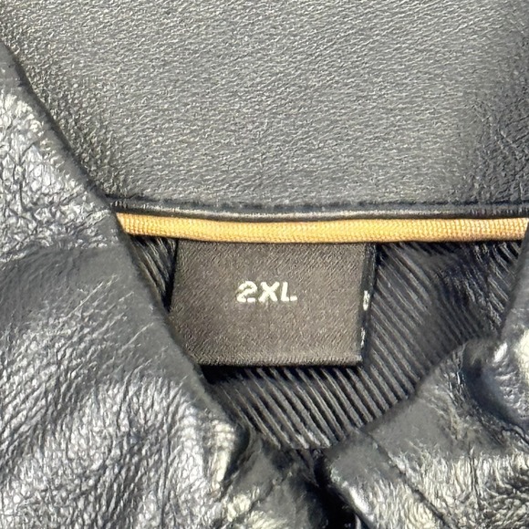 St. John's Bay Jacket Mens 2XL Black Leather Bomber Full Zip Lined Insulated - Picture 3 of 15